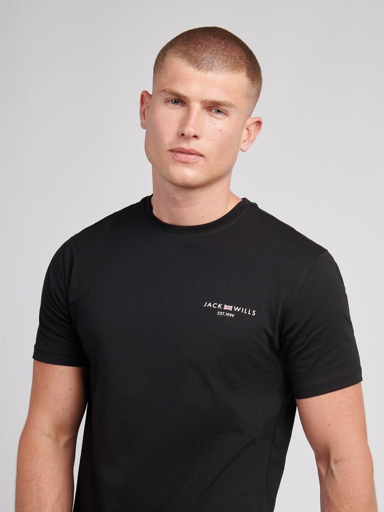 Jack Wills Black Chest Union Flag T-Shirt - Image 2 of 3 Jack Wills Black Chest Union Flag T-Shirt - Image 2 of 3