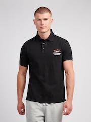 Jack Wills Black Chest Arch Logo Pique Polo Shirt - Image 1 of 3