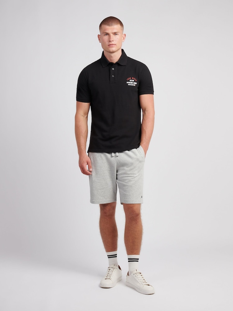 Jack Wills Black Chest Arch Logo Pique Polo Shirt - Image 2 of 3