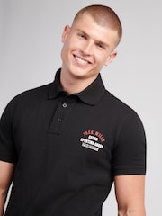 Jack Wills Black Chest Arch Logo Pique Polo Shirt - Image 3 of 3