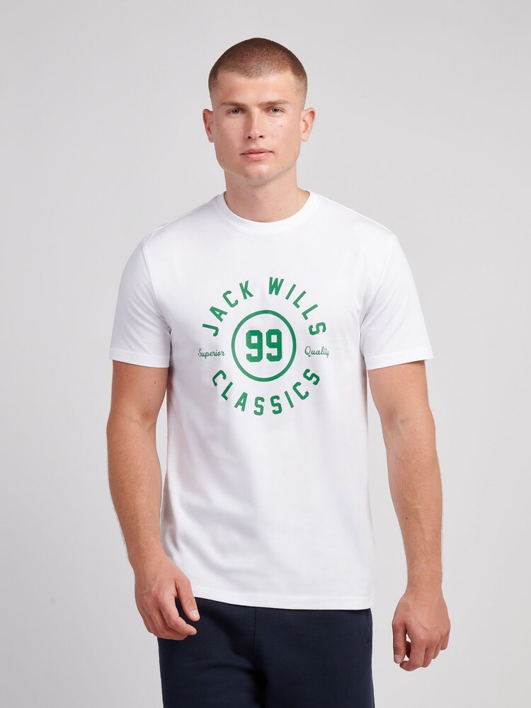 Jack Wills White Ringer Graphic T-Shirt - Image 1 of 3