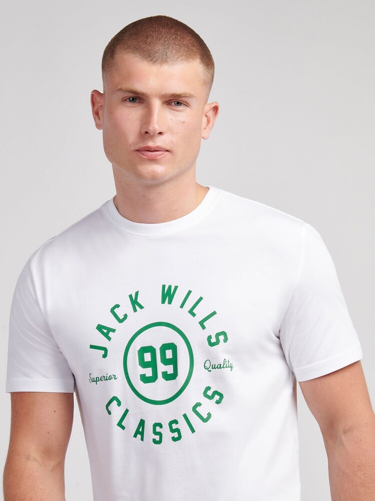 Jack Wills White Ringer Graphic T-Shirt - Image 2 of 3