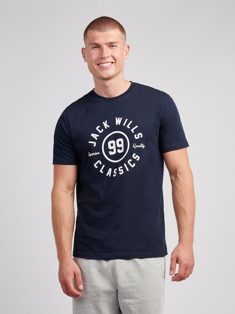Jack Wills Blue Ringer Graphic T-Shirt - Image 1 of 3 Jack Wills Blue Ringer Graphic T-Shirt - Image 1 of 3