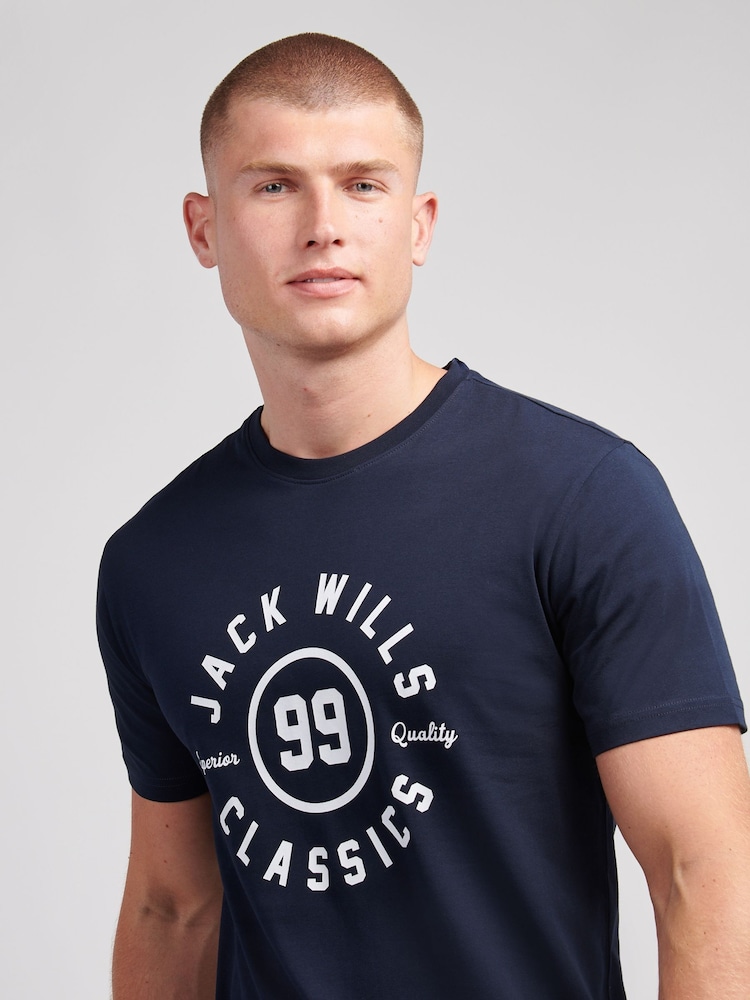 Jack Wills Blue Ringer Graphic T-Shirt - Image 3 of 3 Jack Wills Blue Ringer Graphic T-Shirt - Image 3 of 3