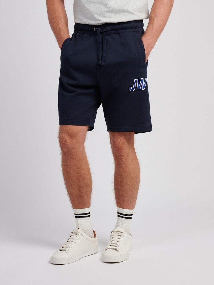 Jack Wills Blue Sport Club Loopback Shorts - Image 1 of 4 Jack Wills Blue Sport Club Loopback Shorts - Image 1 of 4