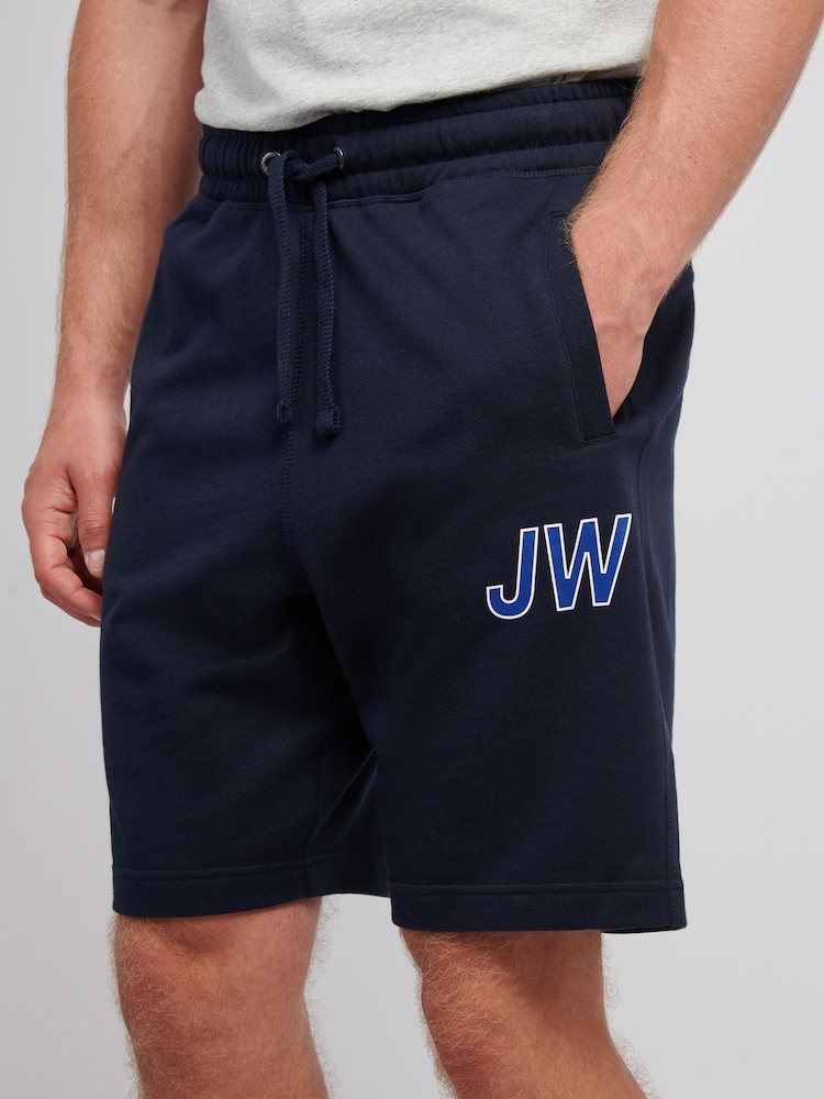 Jack Wills Blue Sport Club Loopback Shorts - Image 4 of 4