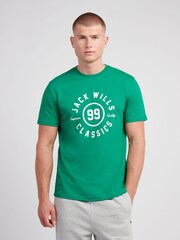 Jack Wills Green Ringer Graphic T-Shirt - Image 1 of 3