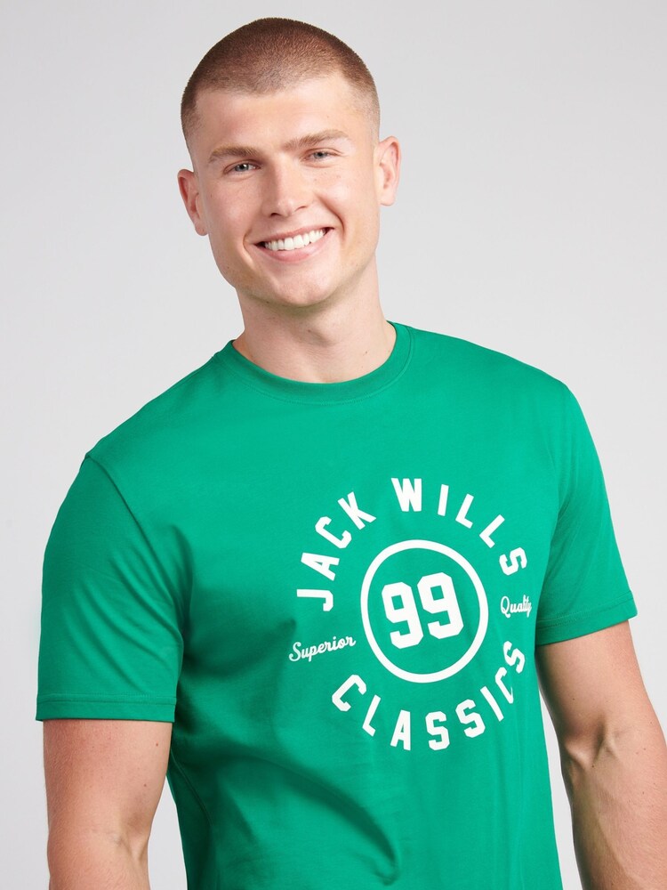 Jack Wills Green Ringer Graphic T-Shirt - Image 2 of 3