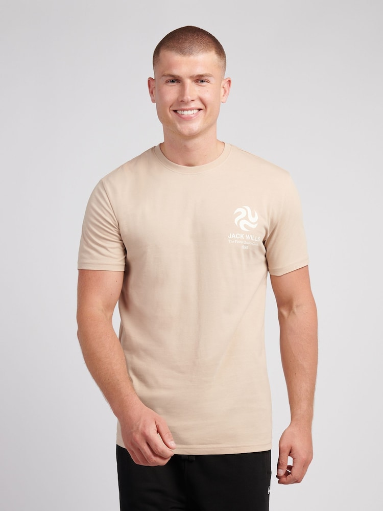Jack Wills Nude Swirl Graphic T-Shirt - Image 1 of 4 Jack Wills Nude Swirl Graphic T-Shirt - Image 1 of 4