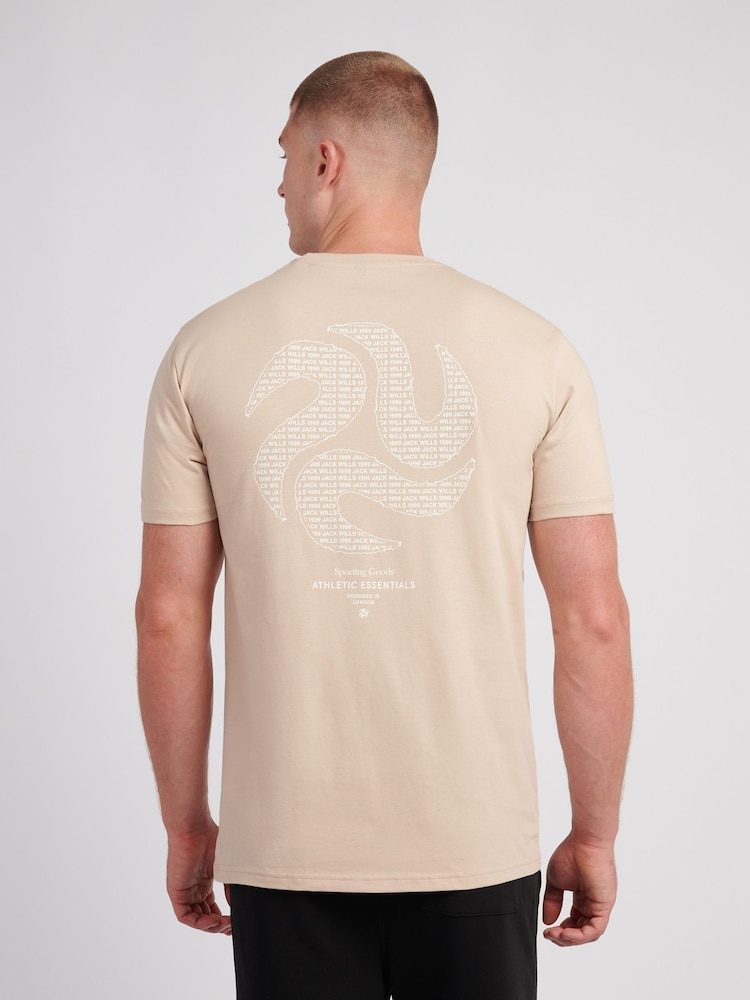 Jack Wills Nude Swirl Graphic T-Shirt - Image 2 of 4