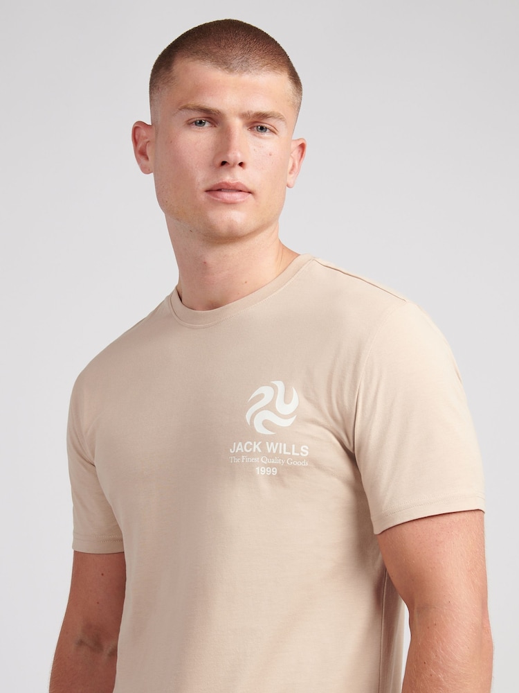 Jack Wills Nude Swirl Graphic T-Shirt - Image 4 of 4 Jack Wills Nude Swirl Graphic T-Shirt - Image 4 of 4