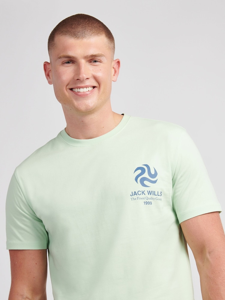 Jack Wills Green Swirl Graphic T-Shirt - Image 4 of 4 Jack Wills Green Swirl Graphic T-Shirt - Image 4 of 4