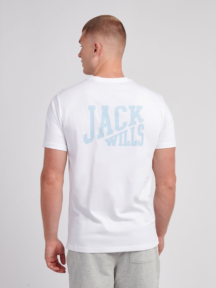 Jack Wills White Slant Stacked Graphic T-Shirt - Image 2 of 4 Jack Wills White Slant Stacked Graphic T-Shirt - Image 2 of 4