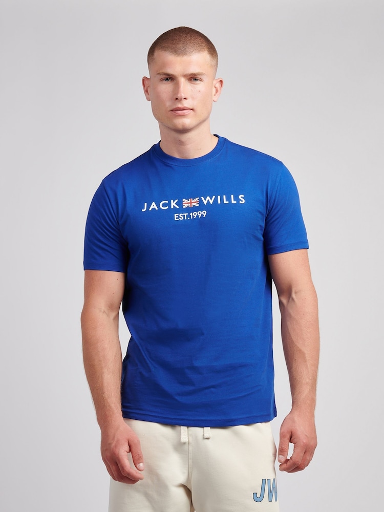 Jack Wills Blue Union Flag T-Shirt - Image 1 of 3 Jack Wills Blue Union Flag T-Shirt - Image 1 of 3