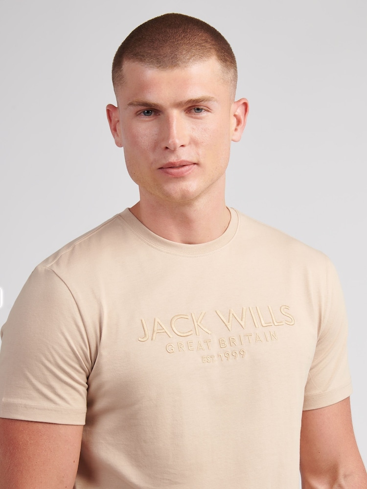 Jack Wills Nude Carnaby T-Shirt - Image 3 of 3 Jack Wills Nude Carnaby T-Shirt - Image 3 of 3