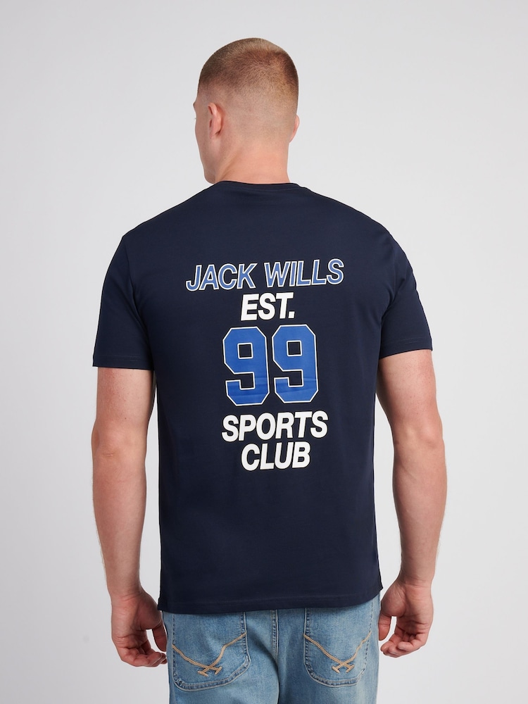 Jack Wills Blue Sports Club T-Shirt - Image 2 of 4 Jack Wills Blue Sports Club T-Shirt - Image 2 of 4