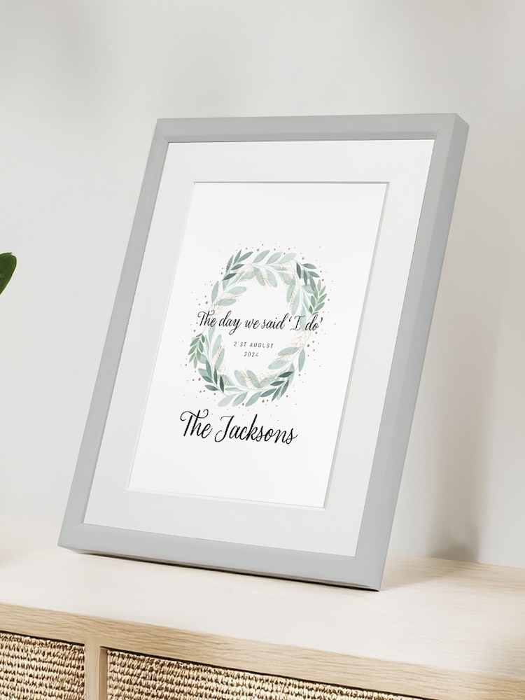Personalised Anniversary “I Do” Keepsake Framed Print by Jonnys Sister - Image 1 of 3 Personalised Anniversary “I Do” Keepsake Framed Print by Jonnys Sister - Image 1 of 3