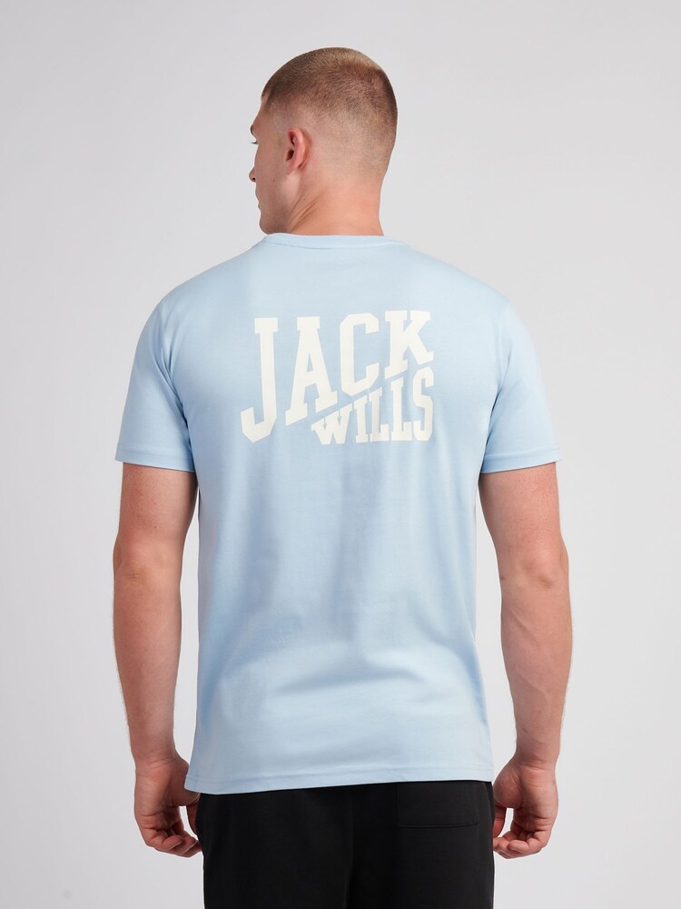 Jack Wills Blue Slant Stacked Graphic T-Shirt - Image 2 of 4