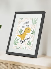 Personalised Dinosaur Childrens Nursery Framed Print by Jonnys Sister - Image 1 of 3
