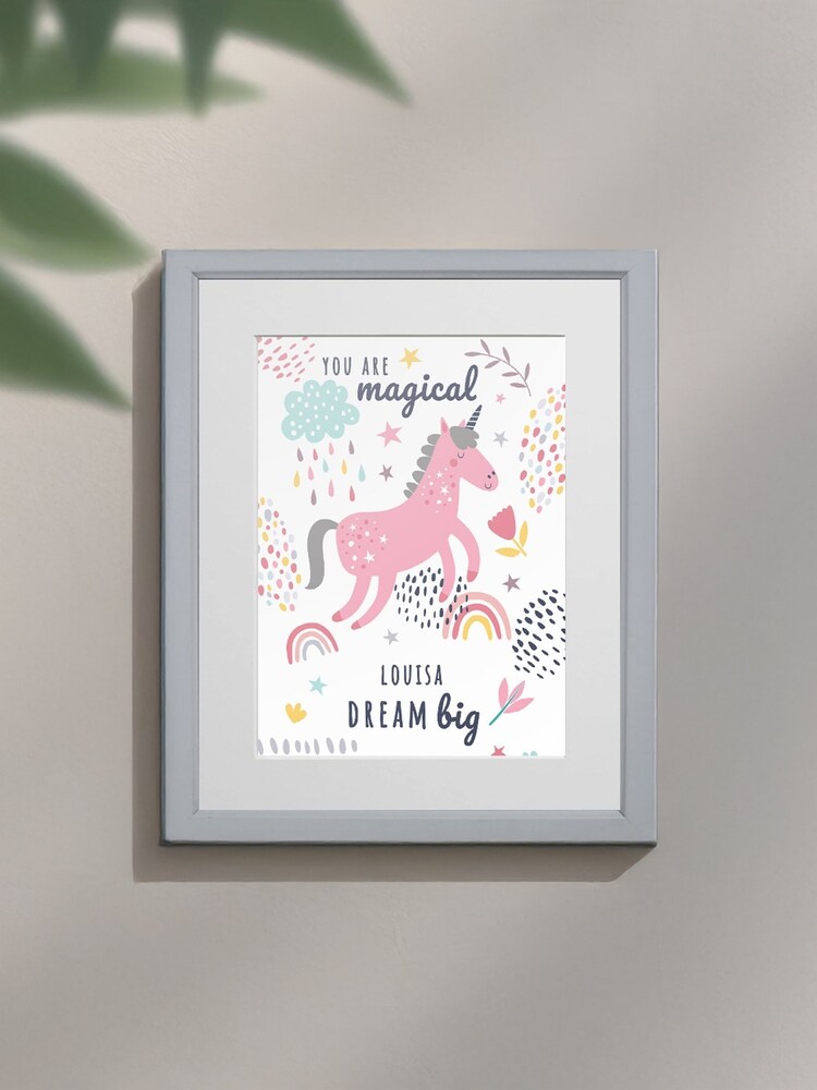 Personalised Unicorn Children’s Nursery Framed Print by Jonnys Sister - Image 3 of 3 Personalised Unicorn Children’s Nursery Framed Print by Jonnys Sister - Image 3 of 3