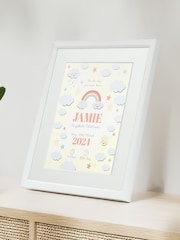 Personalised On The Day You Were Born Rainbow Framed Print by Jonnys Sister - Image 1 of 3