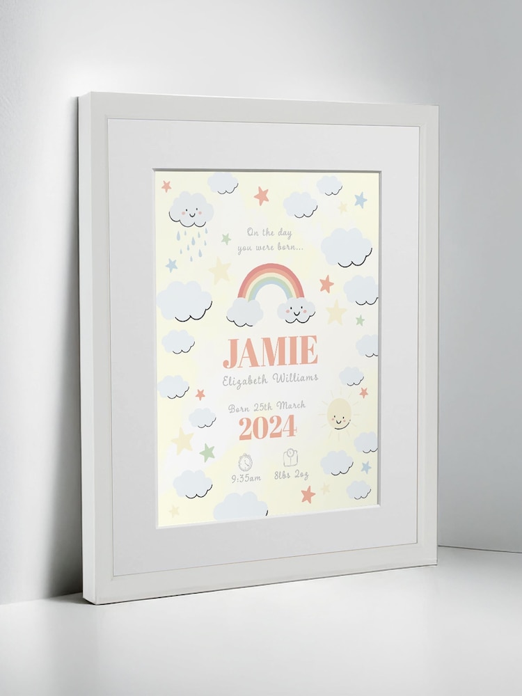 Personalised On The Day You Were Born Rainbow Framed Print by Jonnys Sister - Image 2 of 3