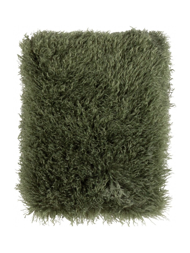 Furn Khaki Rowan Faux Fur Throw - Image 2 of 3