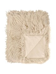 Furn Natural Rowan Faux Fur Throw - Image 1 of 3