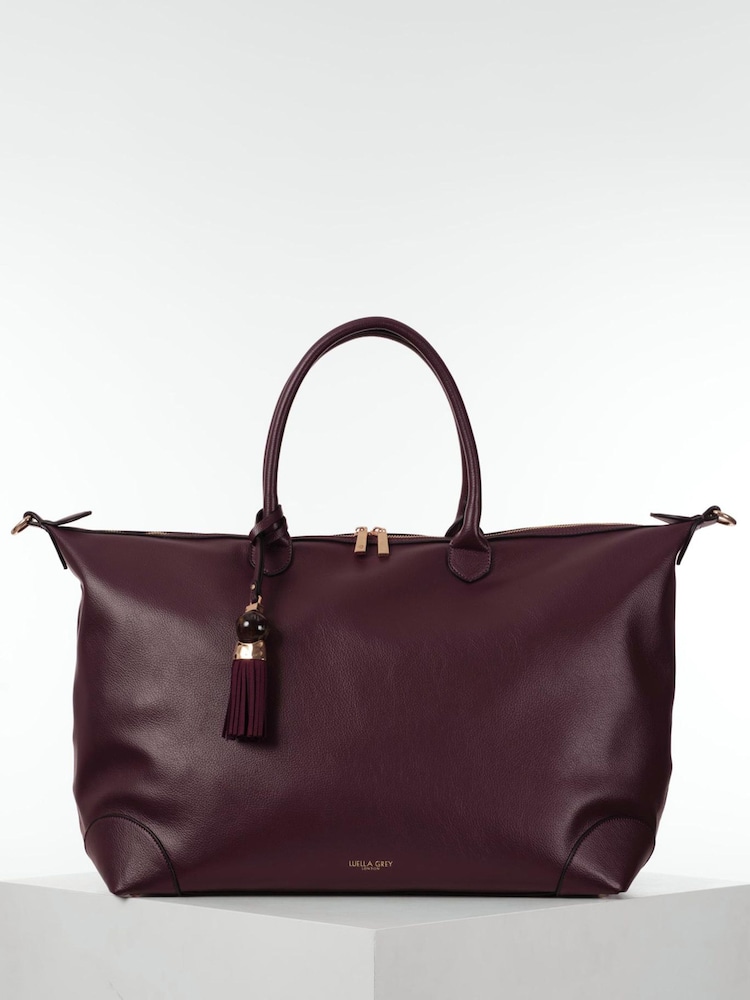 Luella Grey Purple Lana Travel Weekender Bag - Image 1 of 7 Luella Grey Purple Lana Travel Weekender Bag - Image 1 of 7