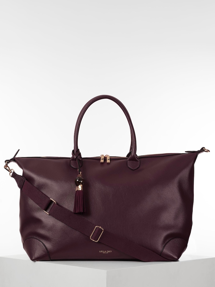 Luella Grey Purple Lana Travel Weekender Bag - Image 2 of 7 Luella Grey Purple Lana Travel Weekender Bag - Image 2 of 7