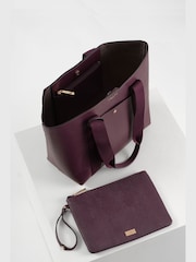 Luella Grey Burgundy Benita Casual Tote With Pouch - Image 3 of 7