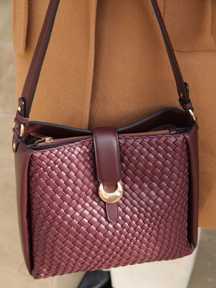 Luella Grey Purple Flora Weave Hobo Bag - Image 6 of 6 Luella Grey Purple Flora Weave Hobo Bag - Image 6 of 6