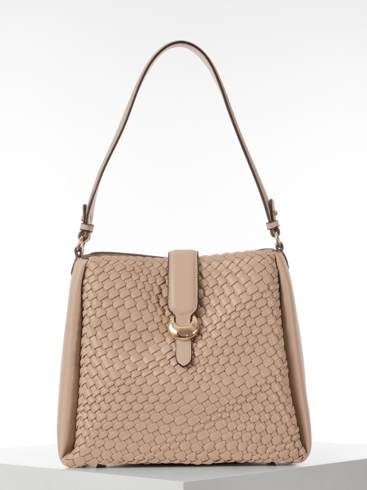 Luella Grey Blue Flora Weave Hobo Bag - Image 1 of 6 Luella Grey Blue Flora Weave Hobo Bag - Image 1 of 6