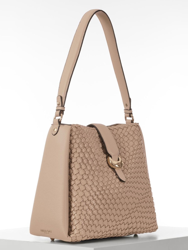 Luella Grey Blue Flora Weave Hobo Bag - Image 2 of 6 Luella Grey Blue Flora Weave Hobo Bag - Image 2 of 6