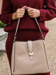 Luella Grey Blue Flora Weave Hobo Bag - Image 5 of 6