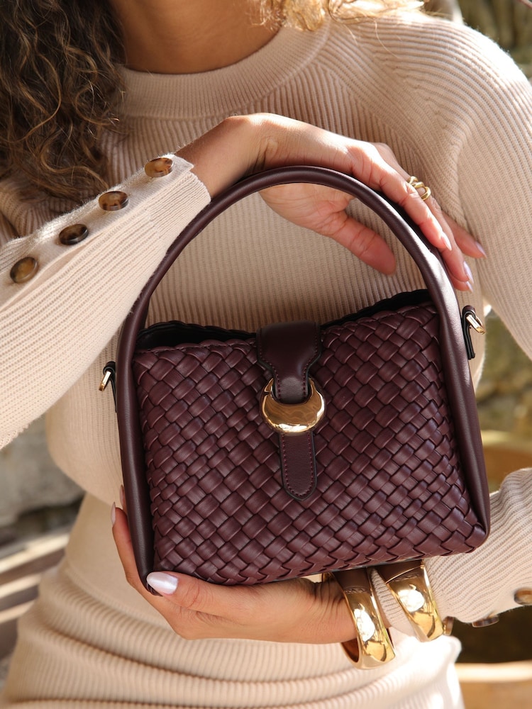 Luella Grey Purple Maggie Weave Cross-Body Bag - Image 2 of 6 Luella Grey Purple Maggie Weave Cross-Body Bag - Image 2 of 6