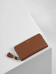 Luella Grey Tan Brown Murtle Large Tassel Purse - Image 1 of 3