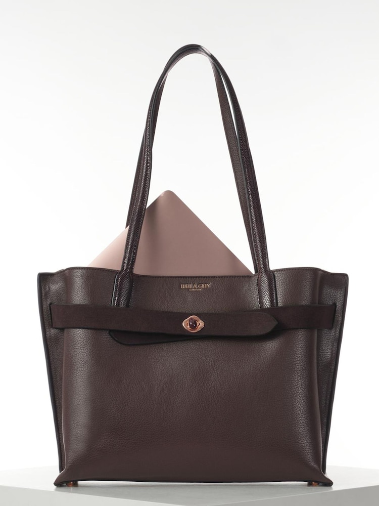 Luella Grey Oriana Laptop Brown Tote - Image 1 of 7 Luella Grey Oriana Laptop Brown Tote - Image 1 of 7