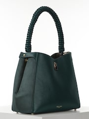 Luella Grey Blue Simone Woven Handle Hobo Bag - Image 2 of 7