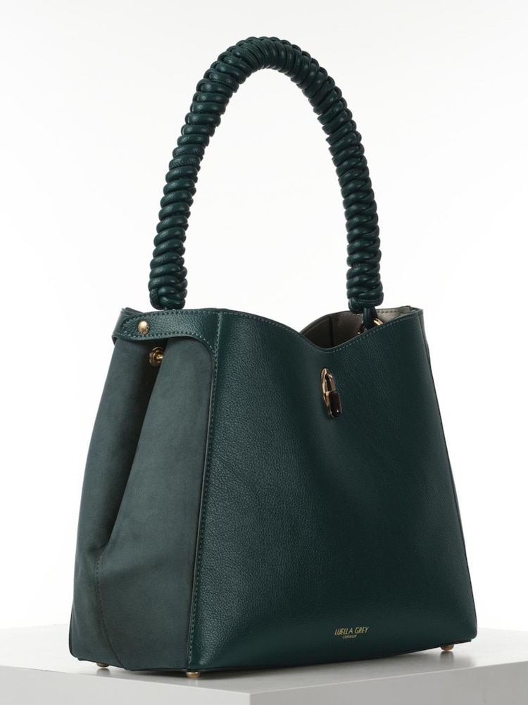 Luella Grey Blue Simone Woven Handle Hobo Bag - Image 2 of 7