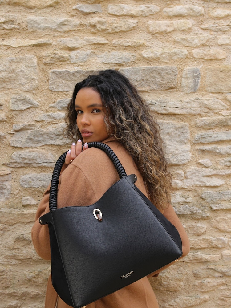 Luella Grey Simone Woven Handle Hobo Black Bag - Image 1 of 7