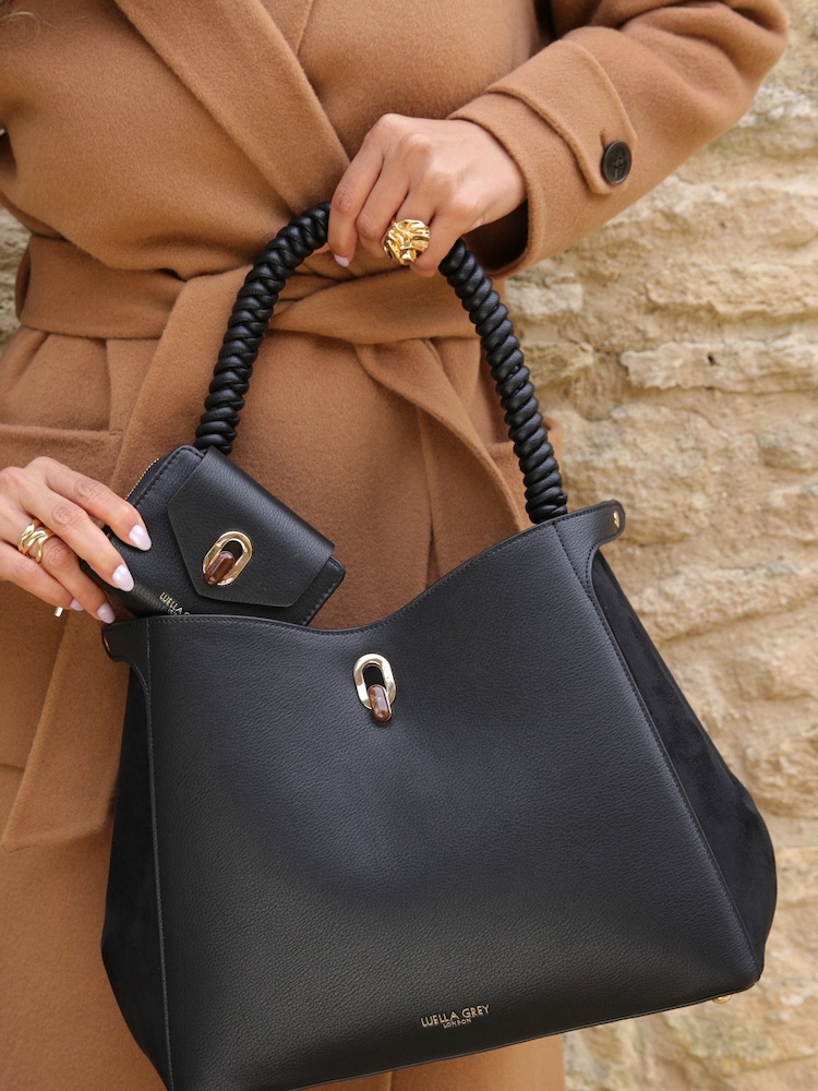 Luella Grey Simone Woven Handle Hobo Black Bag - Image 2 of 7