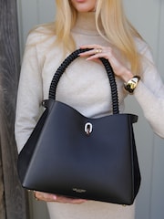 Luella Grey Simone Woven Handle Hobo Black Bag - Image 4 of 7