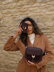 Luella Grey Burgundy Venetia Saddle Cross-Body Bag - Image 3 of 6
