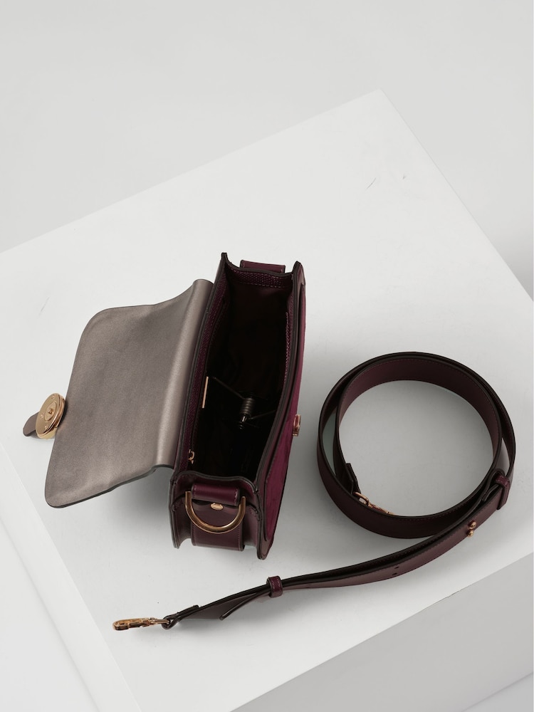 Luella Grey Burgundy Venetia Saddle Cross-Body Bag - Image 6 of 6 Luella Grey Burgundy Venetia Saddle Cross-Body Bag - Image 6 of 6