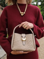 Luella Grey Cream Maggie Weave Cross-Body Bag - Image 4 of 6