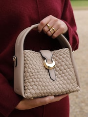 Luella Grey Cream Maggie Weave Cross-Body Bag - Image 5 of 6