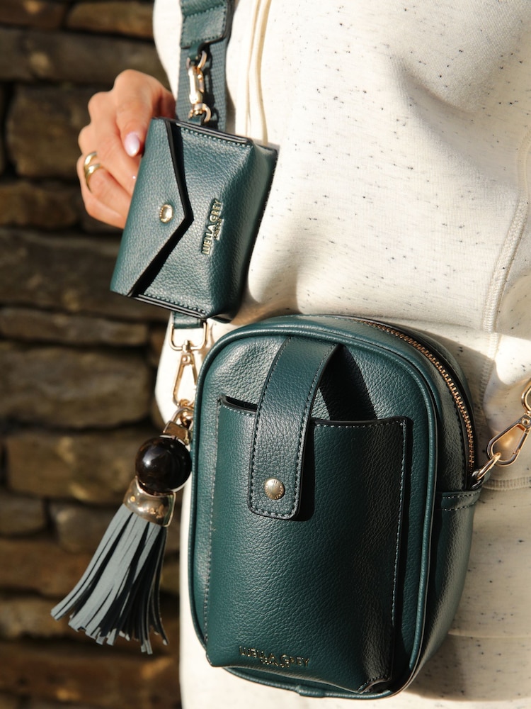 Luella Grey Blue Elise Portrait Cross-Body Bag - Image 2 of 7 Luella Grey Blue Elise Portrait Cross-Body Bag - Image 2 of 7