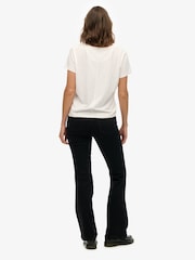Superdry Black Cotton Mid Rise Flare Jeans - Image 2 of 7