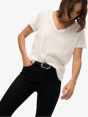 Superdry Black Cotton Mid Rise Flare Jeans - Image 4 of 7